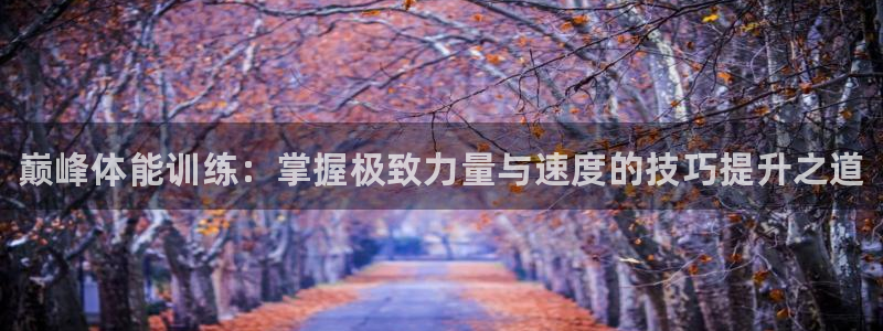 MK体育官网下载平台注册要钱吗：巅峰体能训练：掌握极